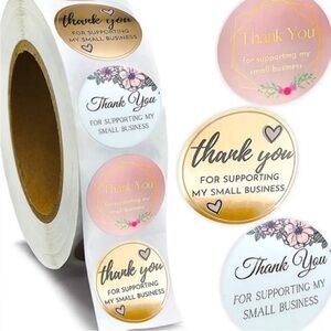 NWT 500 blue and pink thank you stickers